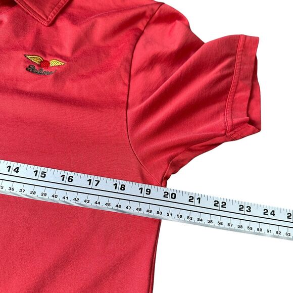 Travis Mathew Polo Shirt Men’s Medium Pinkish Red Baltusrol Golf Course Cotton - Picture 7 of 9